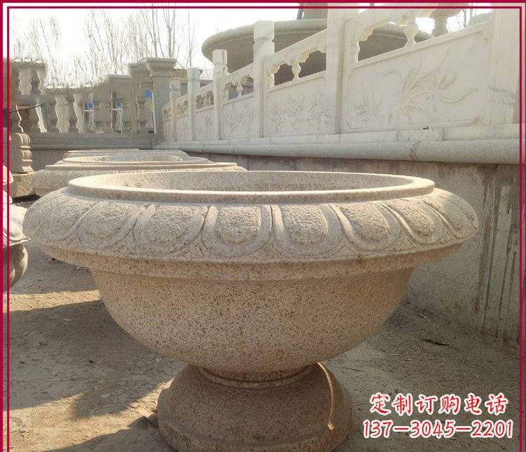 海南大理石花盆雕塑