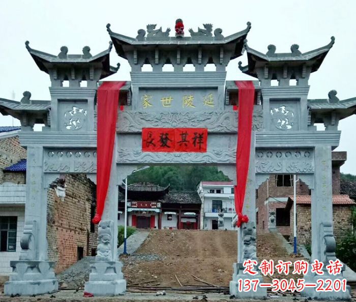 海南精美大理石牌坊雕塑