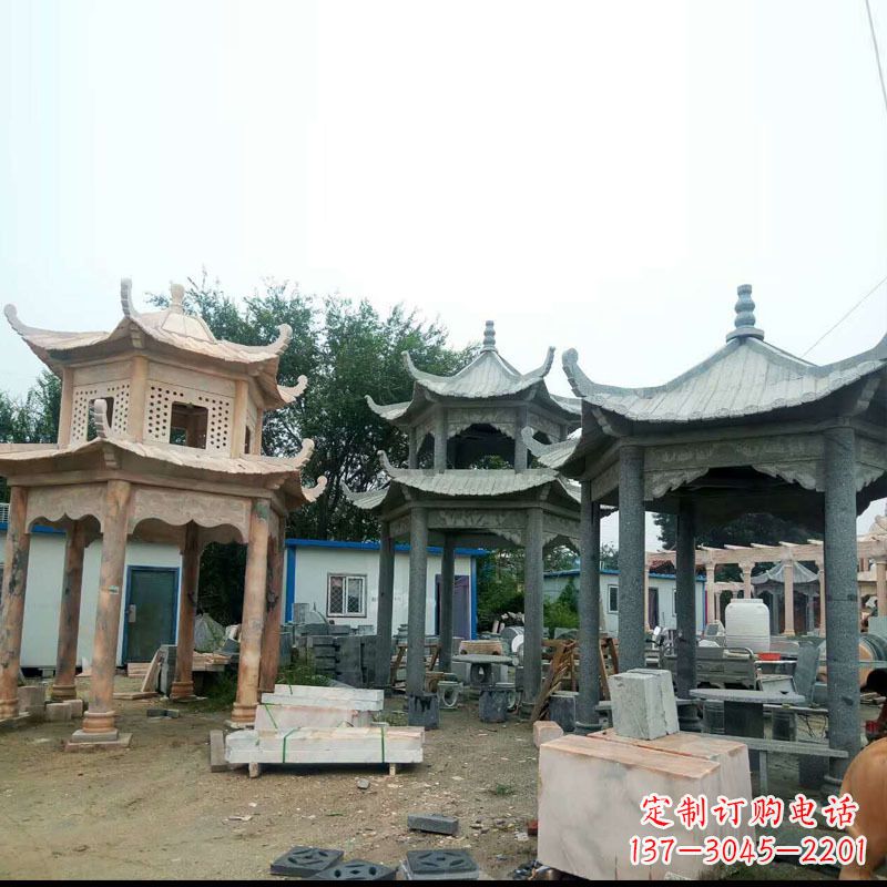 海南精美大理石凉亭雕塑