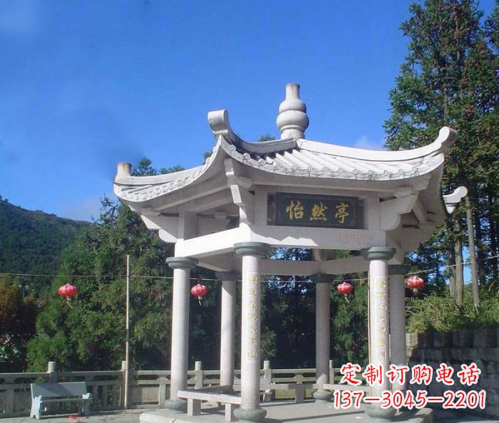 海南精美大理石凉亭雕塑