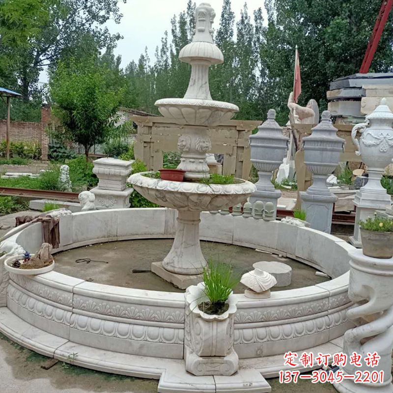 海南大理石流水喷泉石雕