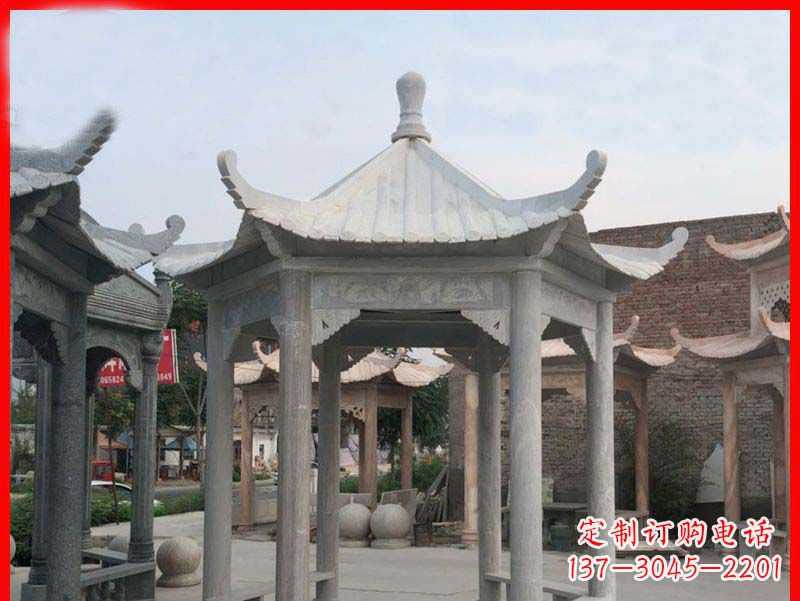 海南大理石凉亭石雕