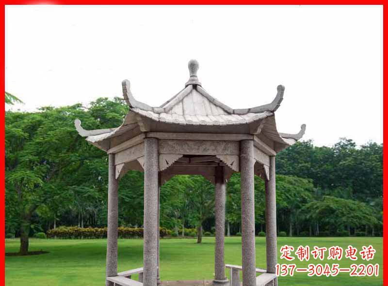 海南精致大理石凉亭雕塑