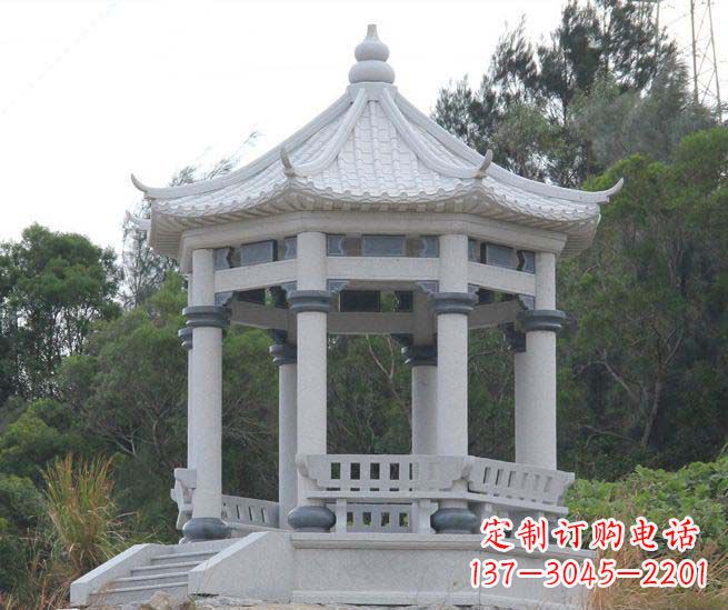 海南大理石六角石雕凉亭营造舒适环境的完美体现