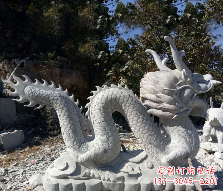 海南精美大理石龙雕塑