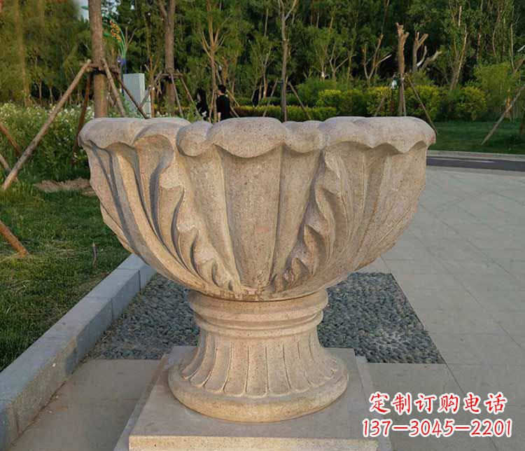 海南大理石欧式花钵雕塑