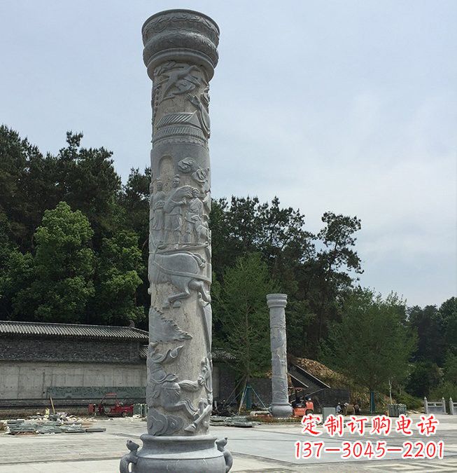 海南大理石龙柱雕塑