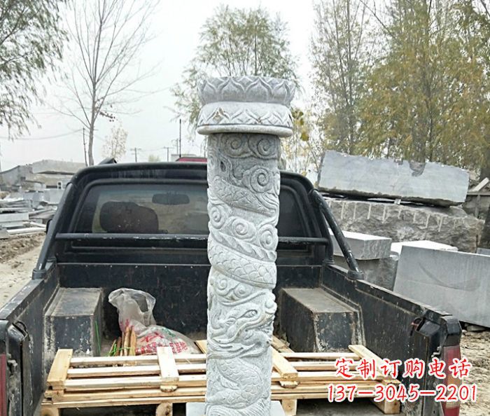 海南大理石龙柱雕塑