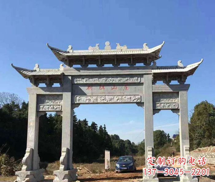 海南精美石雕牌坊雕塑