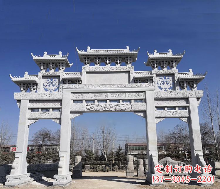 海南特色大理石牌坊石雕