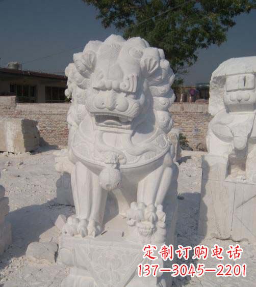 海南精美大理石狮子雕塑
