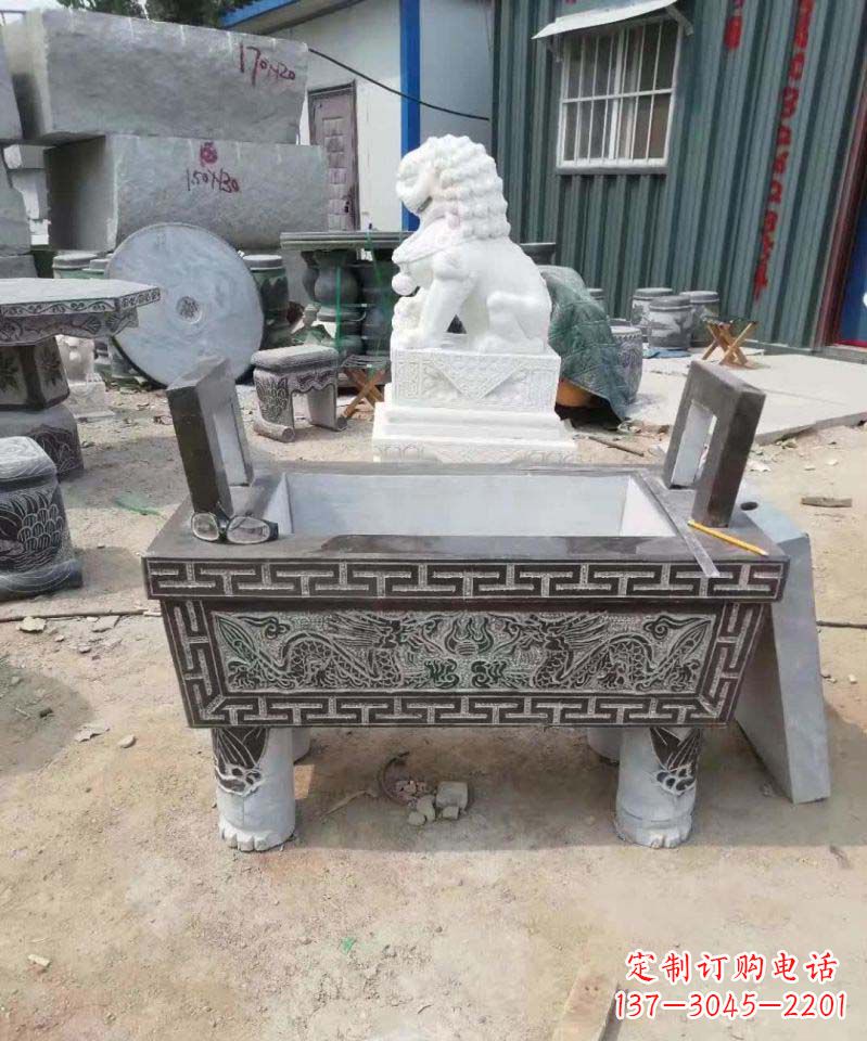 海南精美大理石香炉雕塑