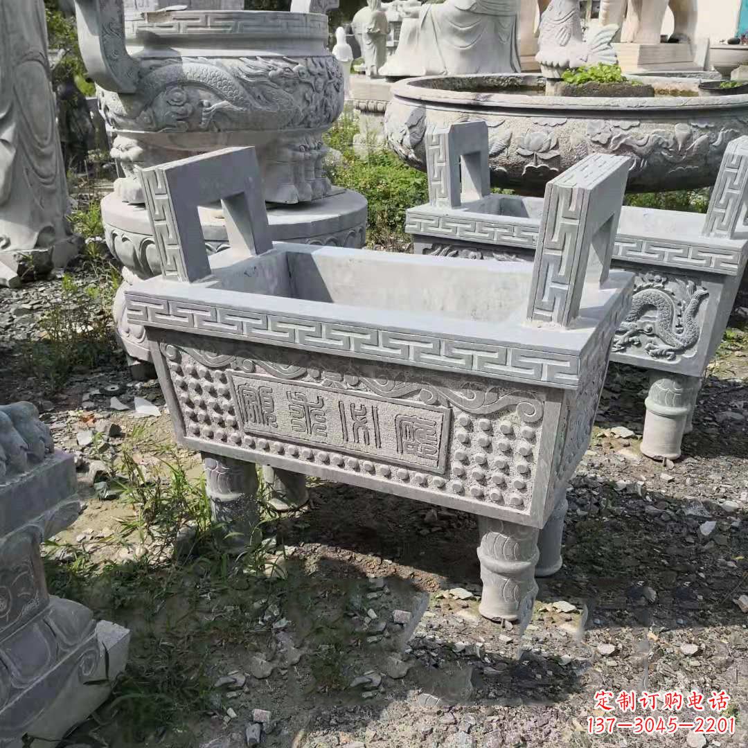 海南精美大理石香炉石雕