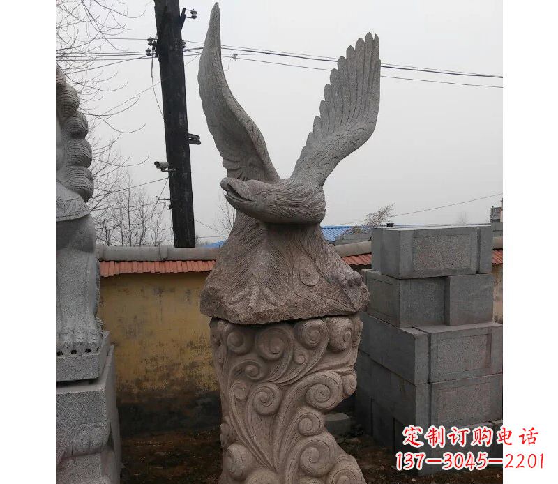 海南绚丽振翅的大理石雄鹰雕塑