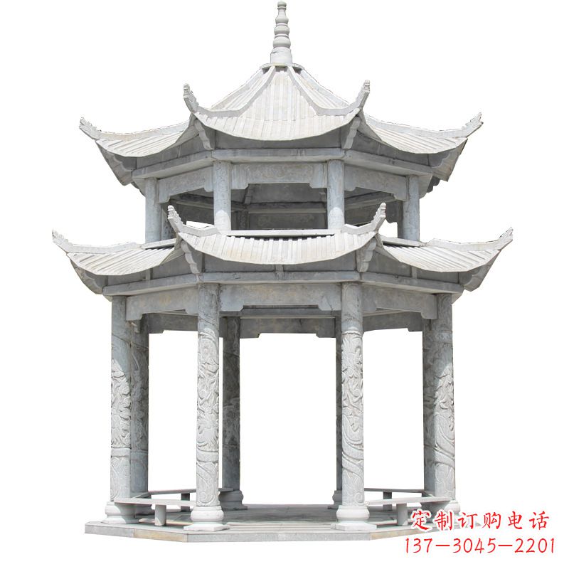 海南大理石古建凉亭雕塑