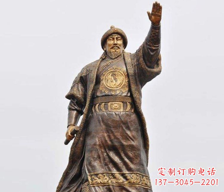 海南传承历史的风采成吉思汗铜雕