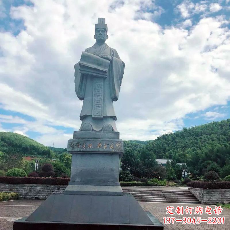 海南大型蔡伦石雕像-景区广场历史文化名人雕塑