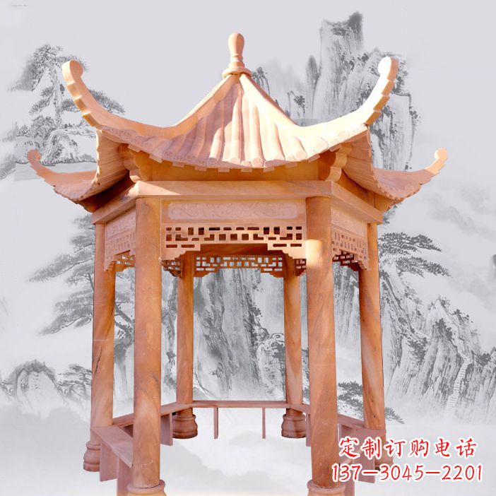 海南优雅大理石雕刻凉亭