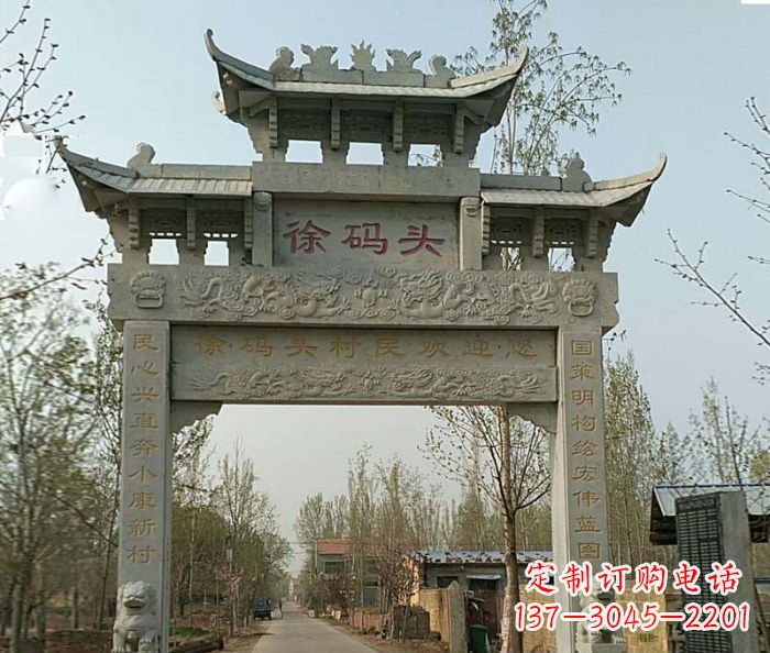 海南精美纯手工大理石牌坊雕塑