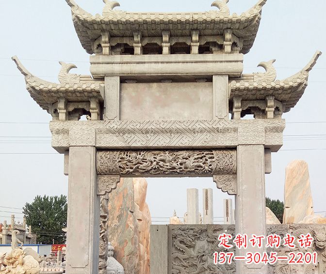 海南特色大理石牌坊石雕