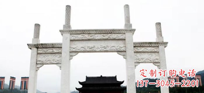 海南领雕塑-定制道路牌坊雕塑