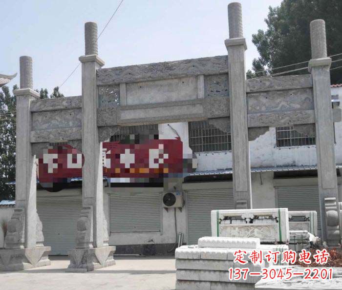 海南领雕塑 | 专业定制道路大理石牌坊雕塑