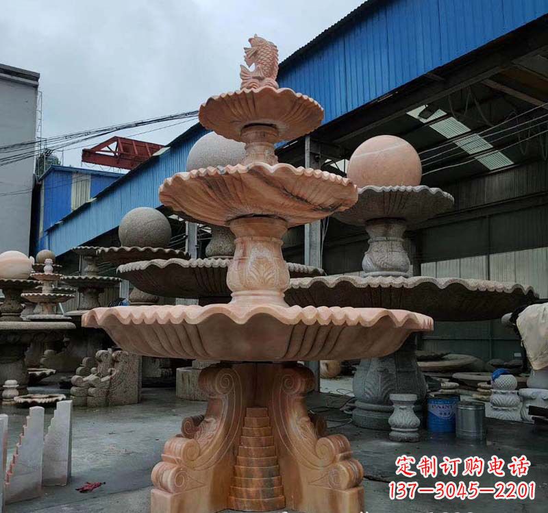 海南高品质跌水钵石喷泉雕塑
