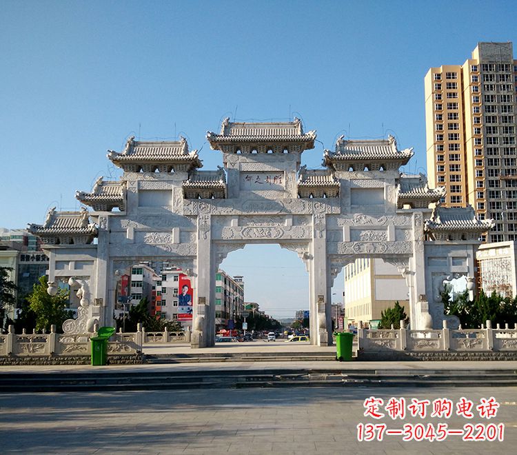 海南精致锻铜牌坊雕塑