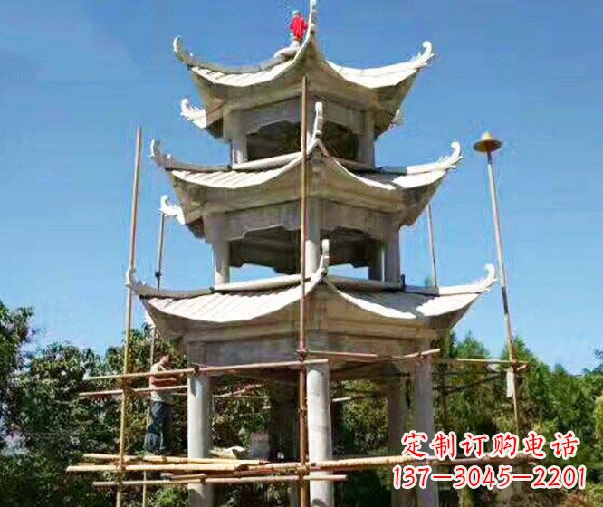 海南精美古典凉亭石雕