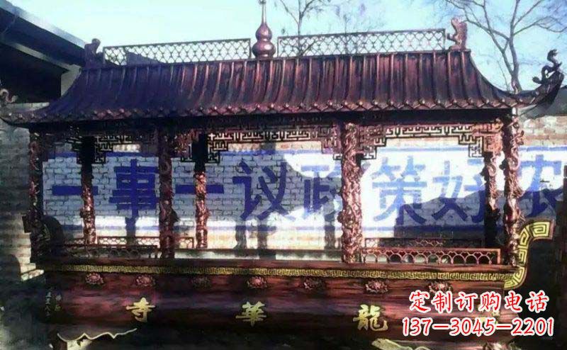 海南方形寺庙香炉铜雕塑