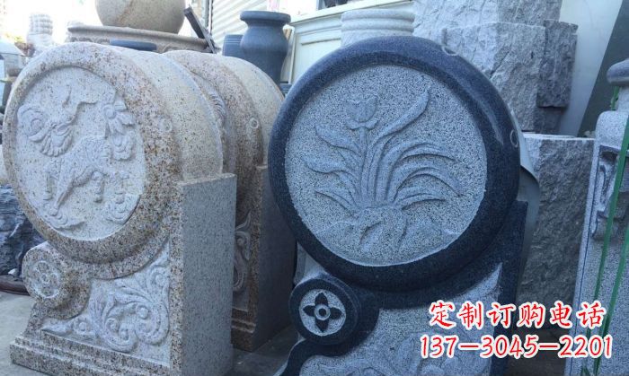 海南传统仿古抱鼓门墩雕塑