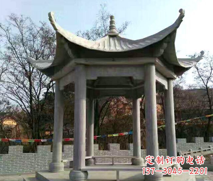 海南仿古六角凉亭石雕