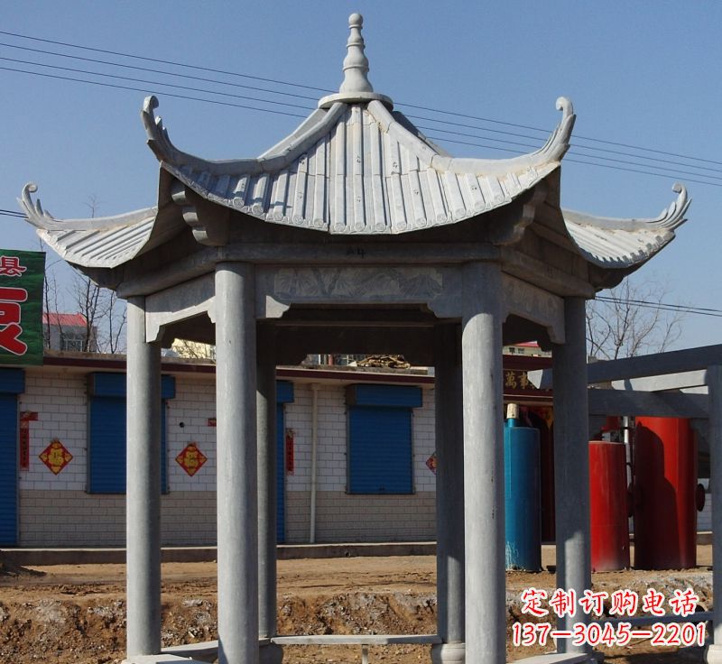 海南精美仿古石雕凉亭