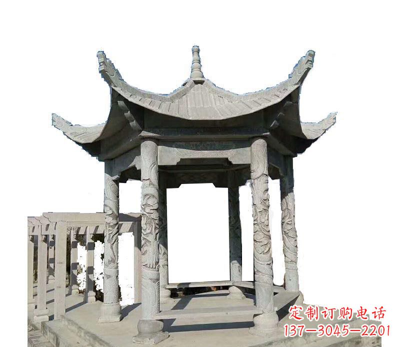 海南传统风格凉亭石雕