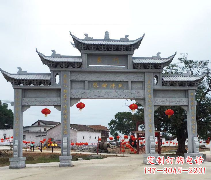 海南精美仿古牌坊石雕