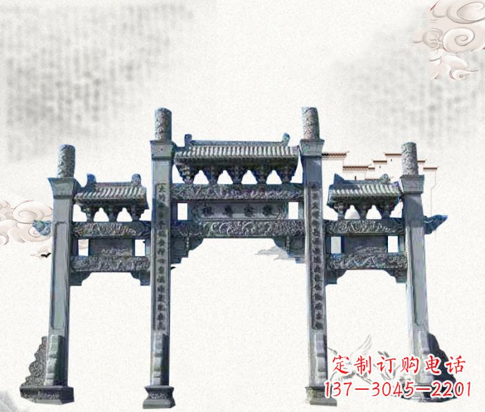 海南精美仿古牌坊雕塑
