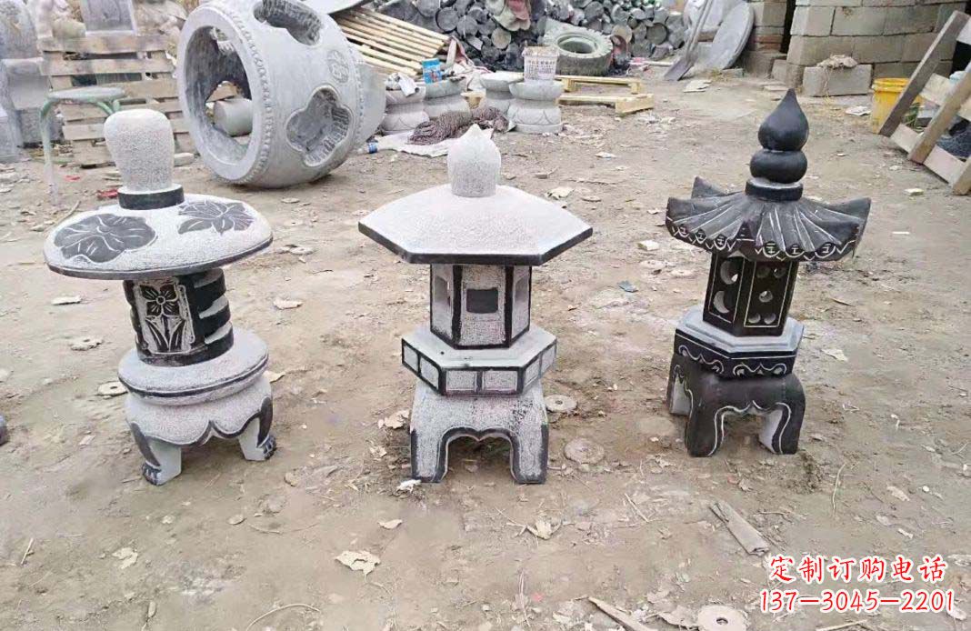 海南传统仿古石灯雕塑