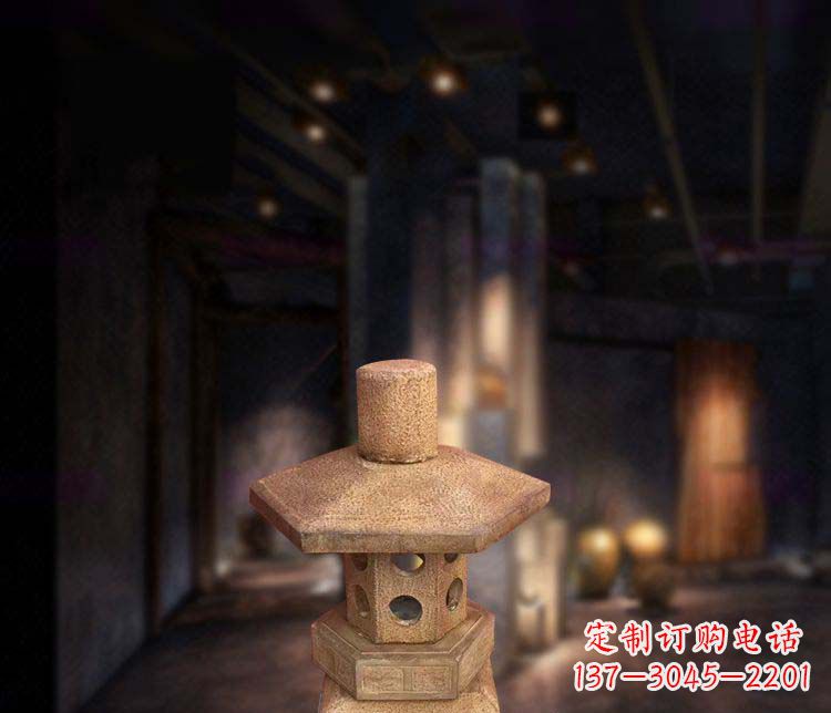 海南仿古石灯公园石雕