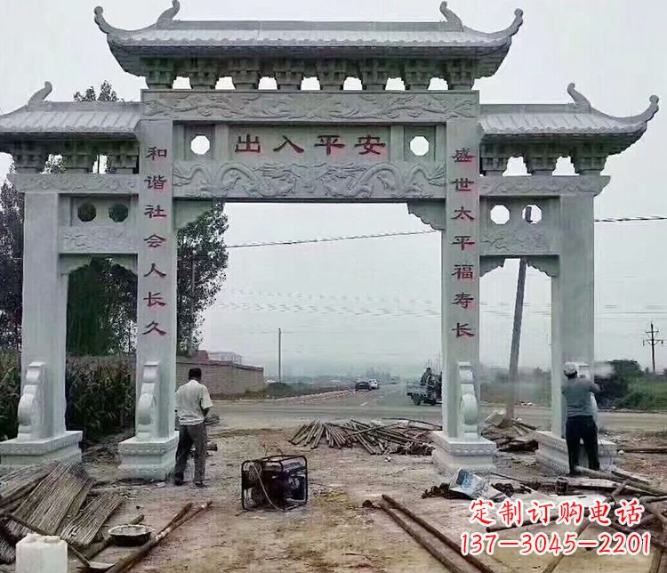 海南仿古石牌坊石雕