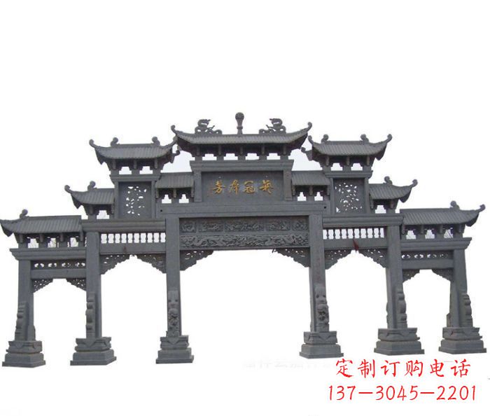 海南产品名称仿古牌坊石雕
