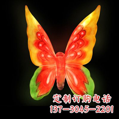海南艺术雕塑大号黄色发光蝴蝶