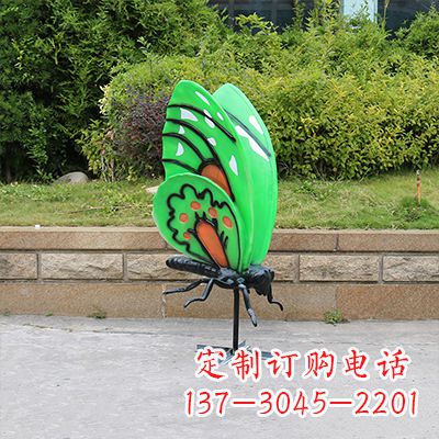 海南大号蓝色蝴蝶定制雕塑