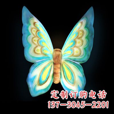 海南 大号蓝色发光蝴蝶塑像