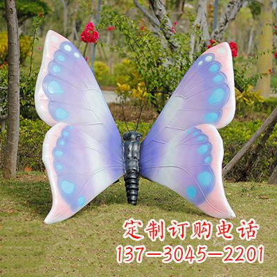 海南蓝粉色蝴蝶雕塑