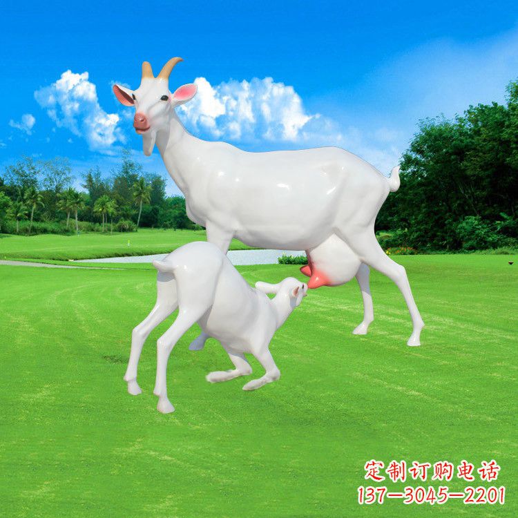海南精美仿真羊羔羊跪乳雕塑