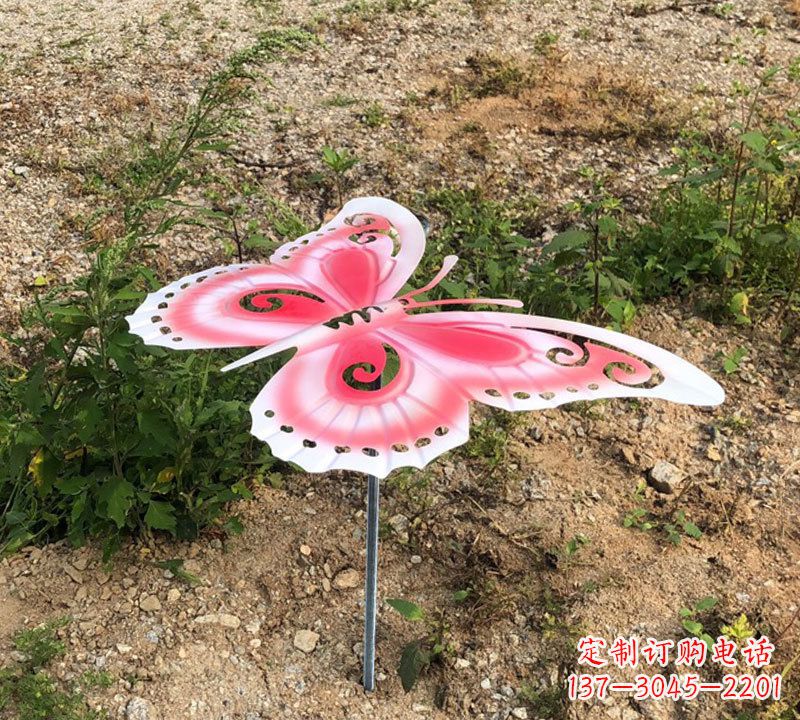 海南粉红色不锈钢蝴蝶雕塑