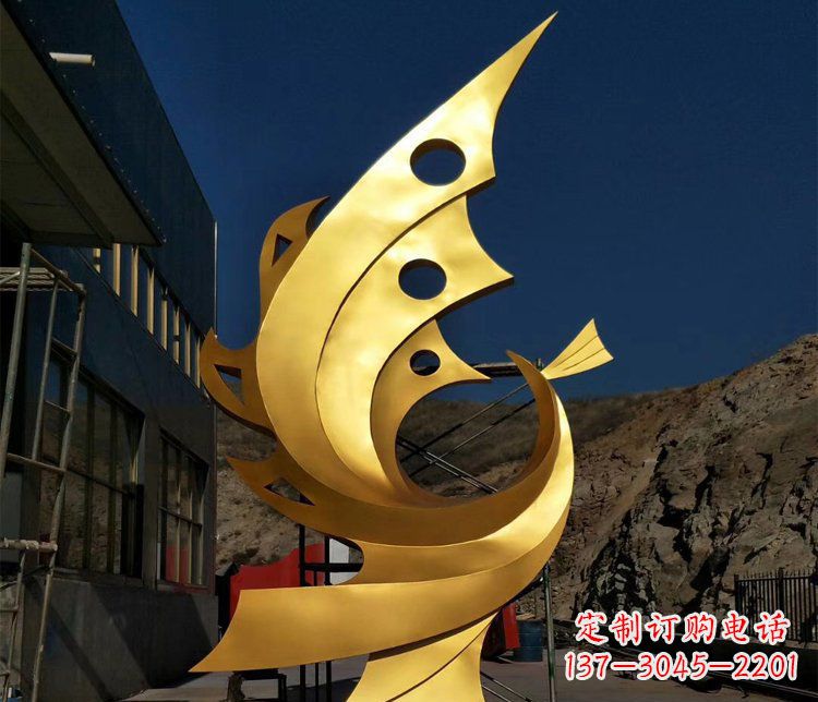 海南精美不锈钢抽象凤凰景观雕塑