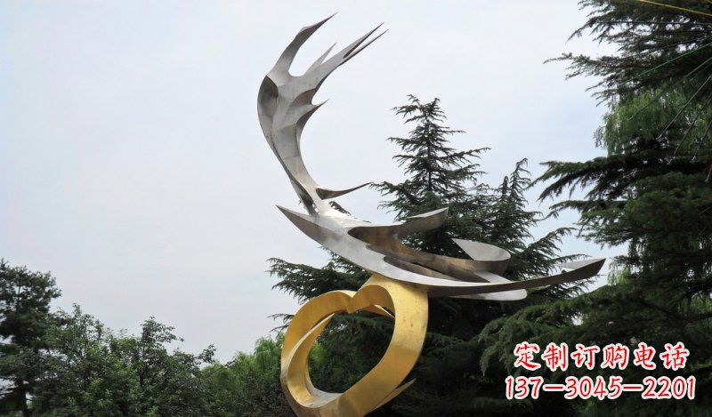 海南精美雕刻石膏抽象凤凰雕塑