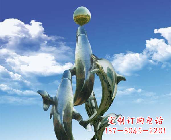 海南有定制|不锈钢|大型海豚雕塑