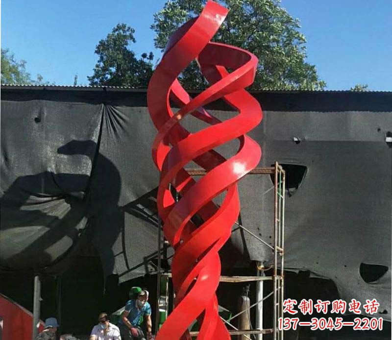 海南高端不锈钢螺旋飘带景观雕塑